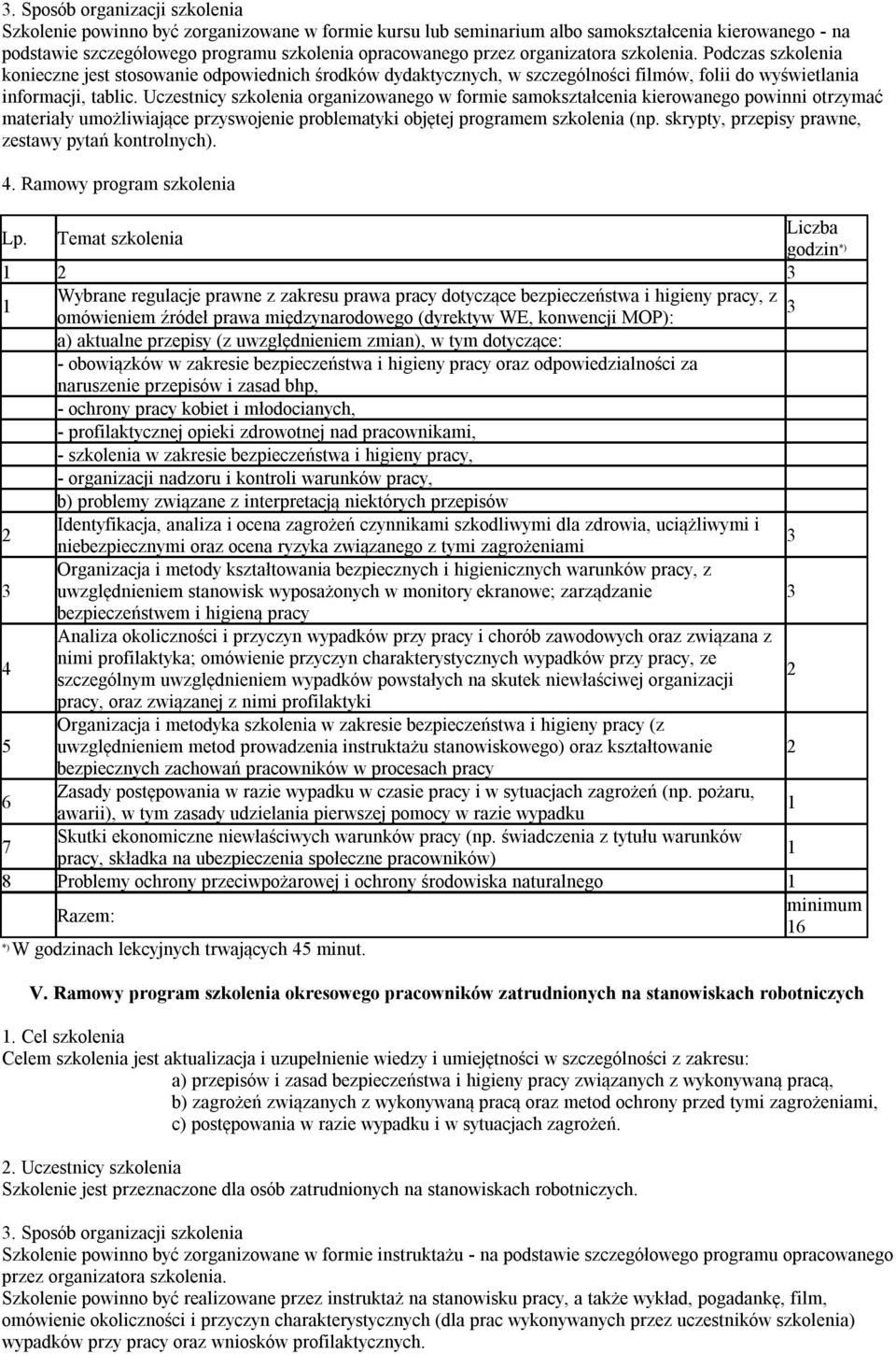 Uczestnicy szkolenia organizowanego w formie samokształcenia kierowanego powinni otrzymać materiały umożliwiające przyswojenie problematyki objętej programem szkolenia (np.