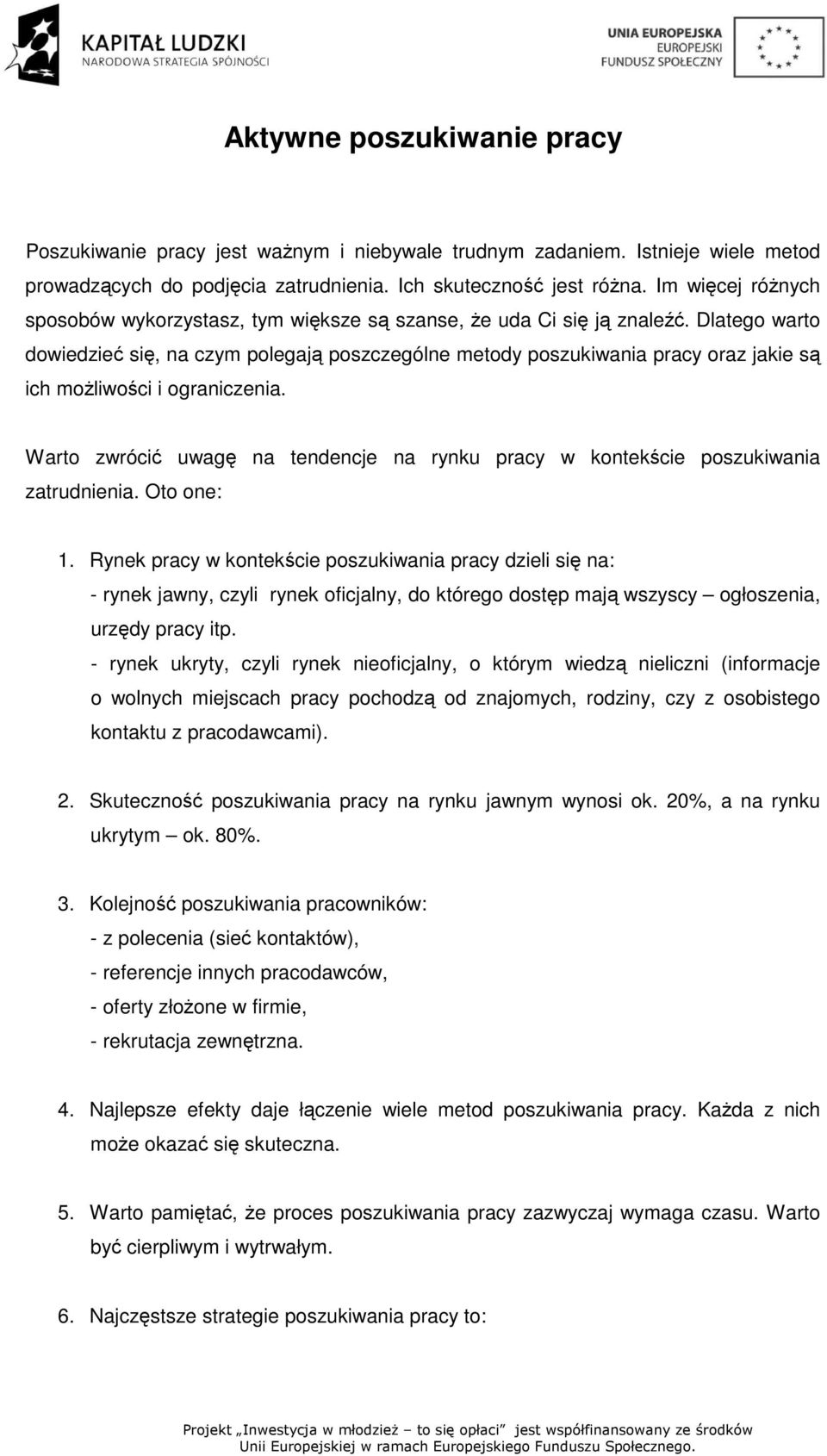 Aktywne poszukiwanie pracy - PDF Free Download