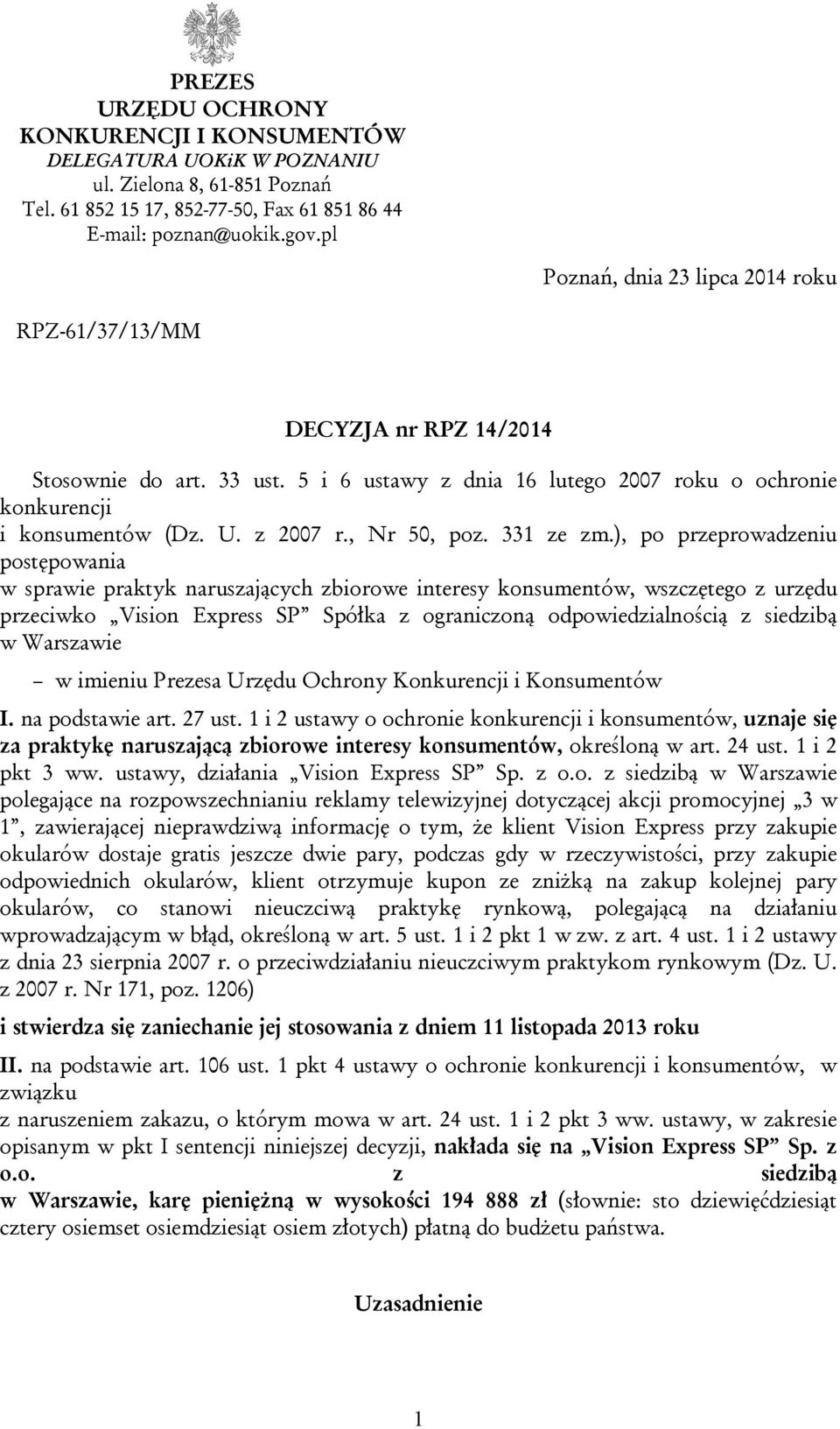 , Nr 50, poz. 331 ze zm.