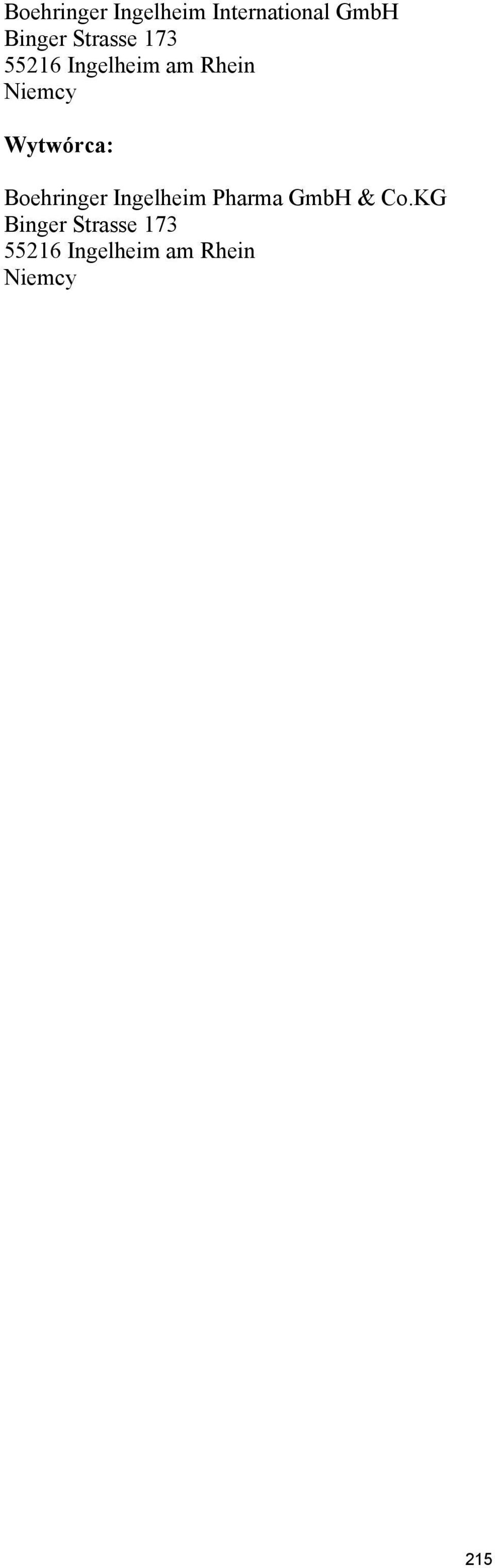 Wytwórca: Boehringer Ingelheim Pharma GmbH & Co.