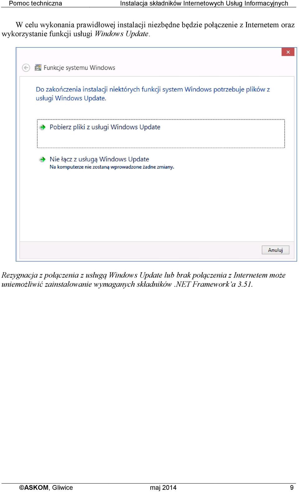 usługi Windows Update.