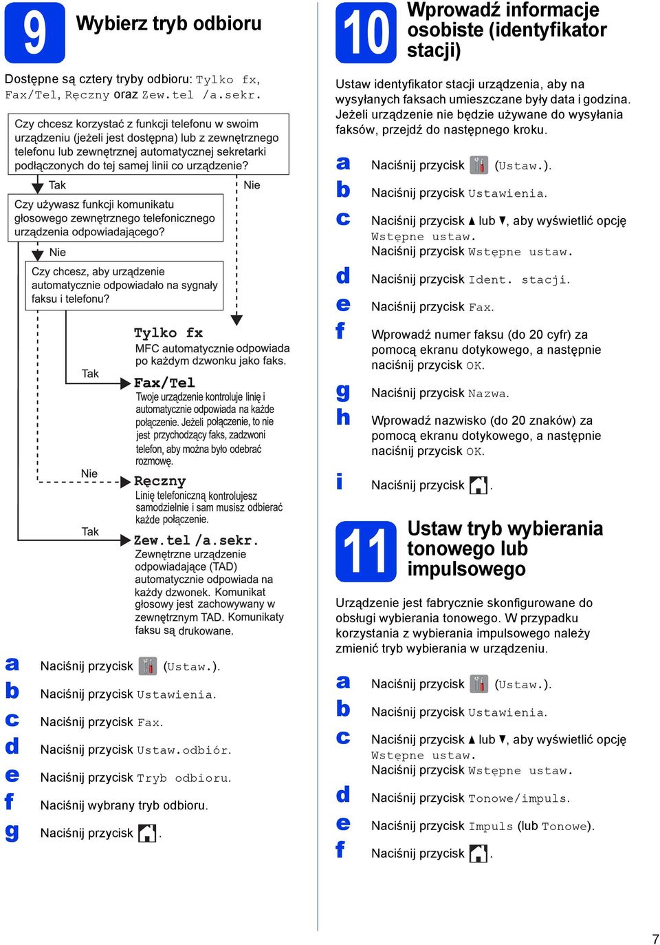 Niśnij przyisk Int. stji. Niśnij przyisk Fx. Wprowź numr fksu (o 20 yfr) z pomoą krnu otykowgo, nstępni niśnij przyisk OK. Niśnij przyisk Nzw.