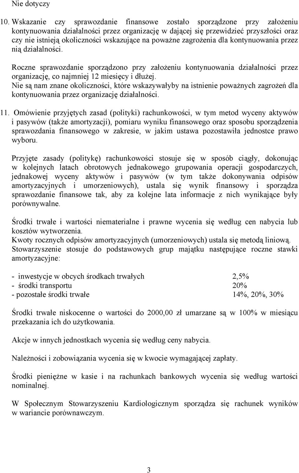 wskazujące na poważne zagrożenia dla kontynuowania przez nią działalności.