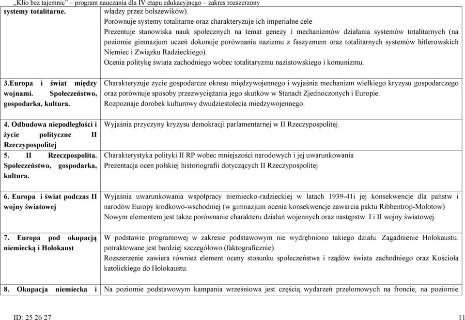 uczeń dokonuje porównania nazizmu z faszyzmem oraz totalitarnych systemów hitlerowskich Niemiec i Związku Radzieckiego).