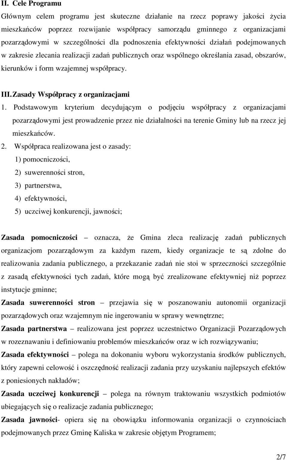 Zasady Współpracy z organizacjami 1.