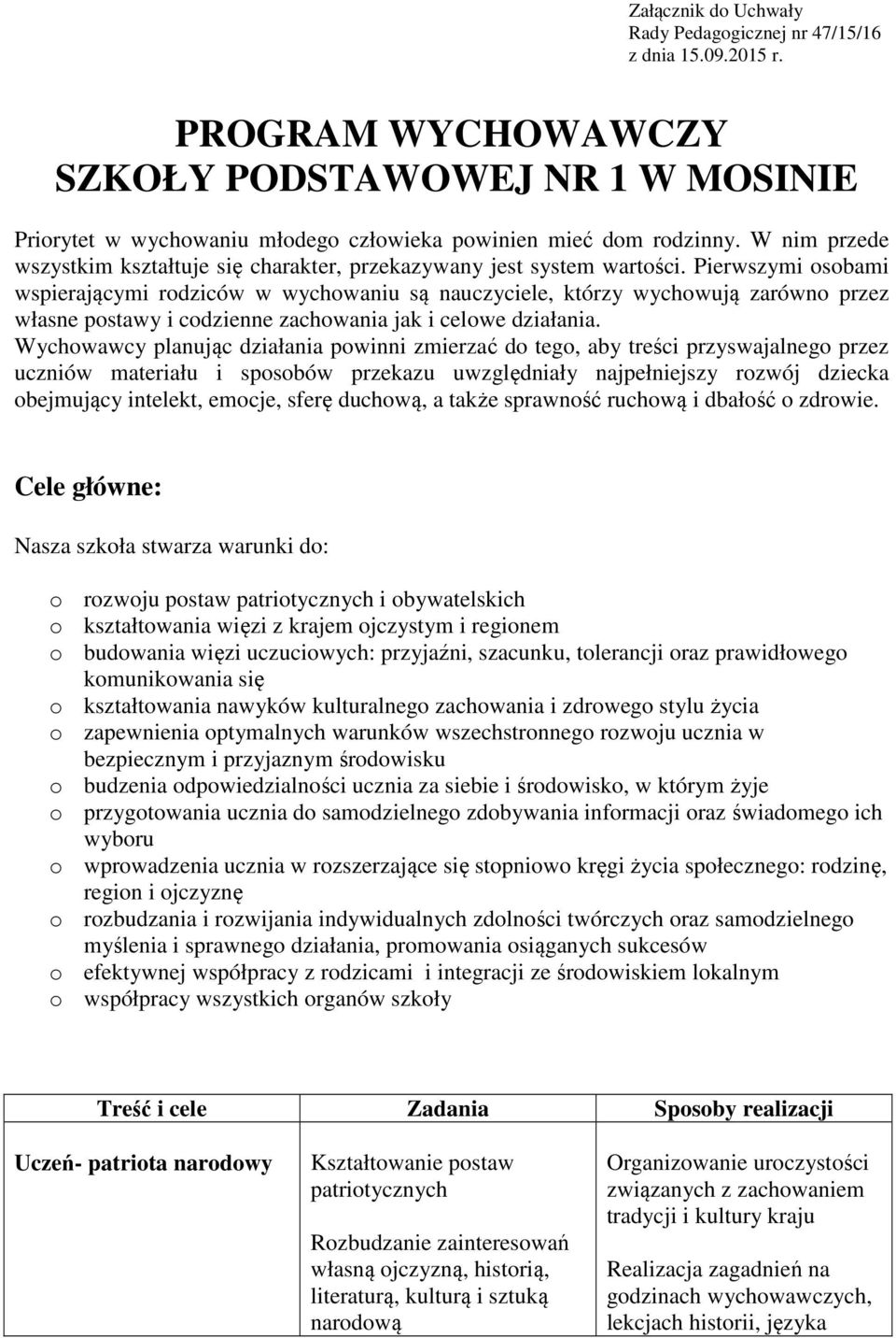 Pierwszymi osobami wspierającymi rodziców w wychowaniu są nauczyciele, którzy wychowują zarówno przez własne postawy i codzienne zachowania jak i celowe działania.