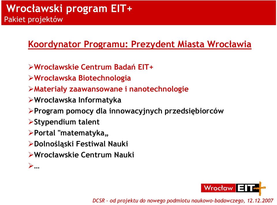 zaawansowane i nanotechnologie Wrocławska Informatyka Program pomocy dla innowacyjnych