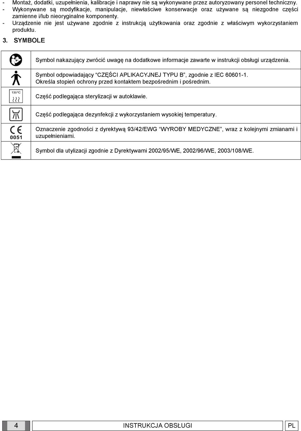 - Urządzenie nie jest używane zgodnie z instrukcją użytkowania oraz zgodnie z właściwym wykorzystaniem produktu. 3.