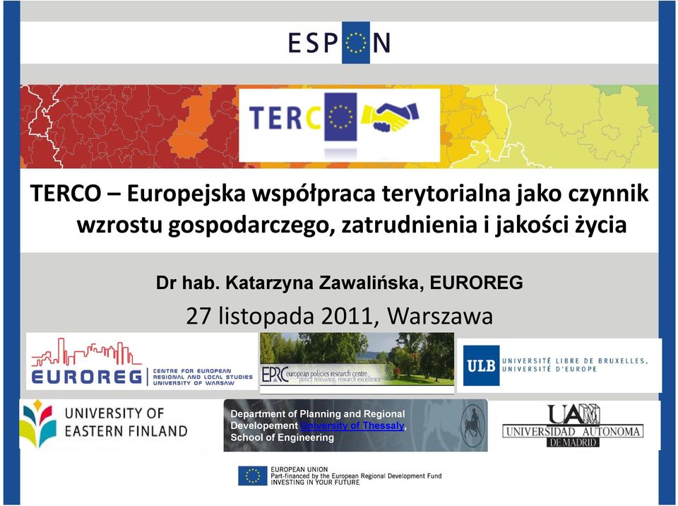 Katarzyna Zawalińska, EUROREG 27 listopada 2011, Warszawa