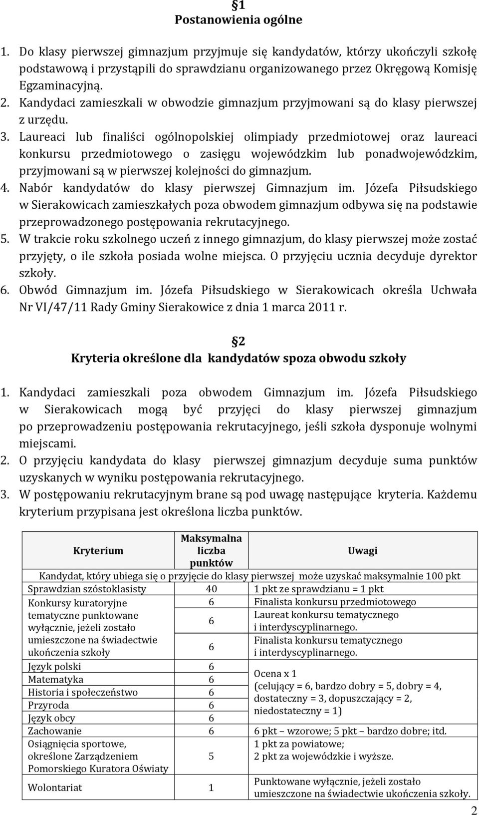 Laureaci lub finaliści ogólnopolskiej olimpiady przedmiotowej oraz laureaci konkursu przedmiotowego o zasięgu wojewódzkim lub ponadwojewódzkim, przyjmowani są w pierwszej kolejności do 4.