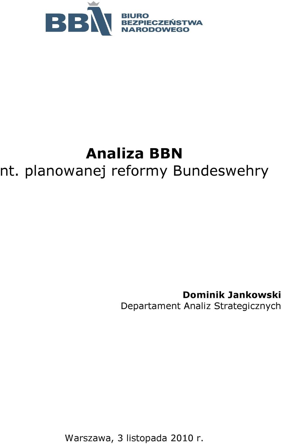 Dominik Jankowski Departament