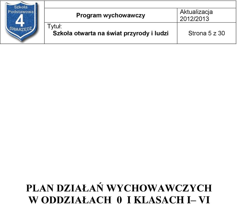 30 PLAN DZIAŁAŃ