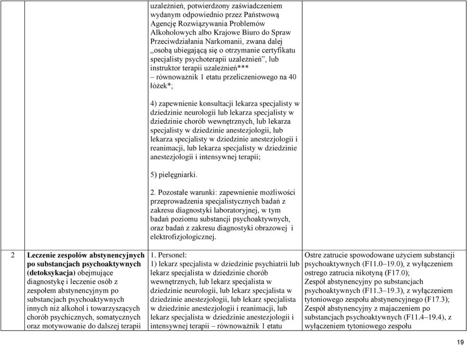 lekarza specjalisty w dziedzinie neurologii lub lekarza specjalisty w dziedzinie chorób wewnętrznych, lub lekarza specjalisty w dziedzinie anestezjologii, lub lekarza specjalisty w dziedzinie