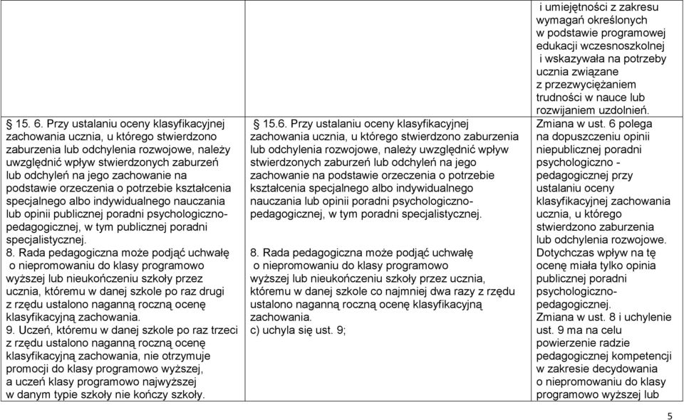 podstawie orzeczenia o potrzebie kształcenia specjalnego albo indywidualnego nauczania lub opinii publicznej poradni psychologicznopedagogicznej, w tym publicznej poradni specjalistycznej. 8.