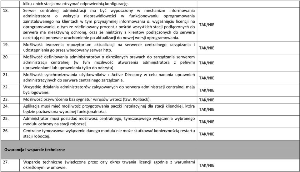 informowaniu o: wygaśnięciu licencji na oprogramowanie, o tym że zdefiniowany procent z pośród wszystkich stacji podłączonych do serwera ma nieaktywną ochronę, oraz że niektórzy z klientów