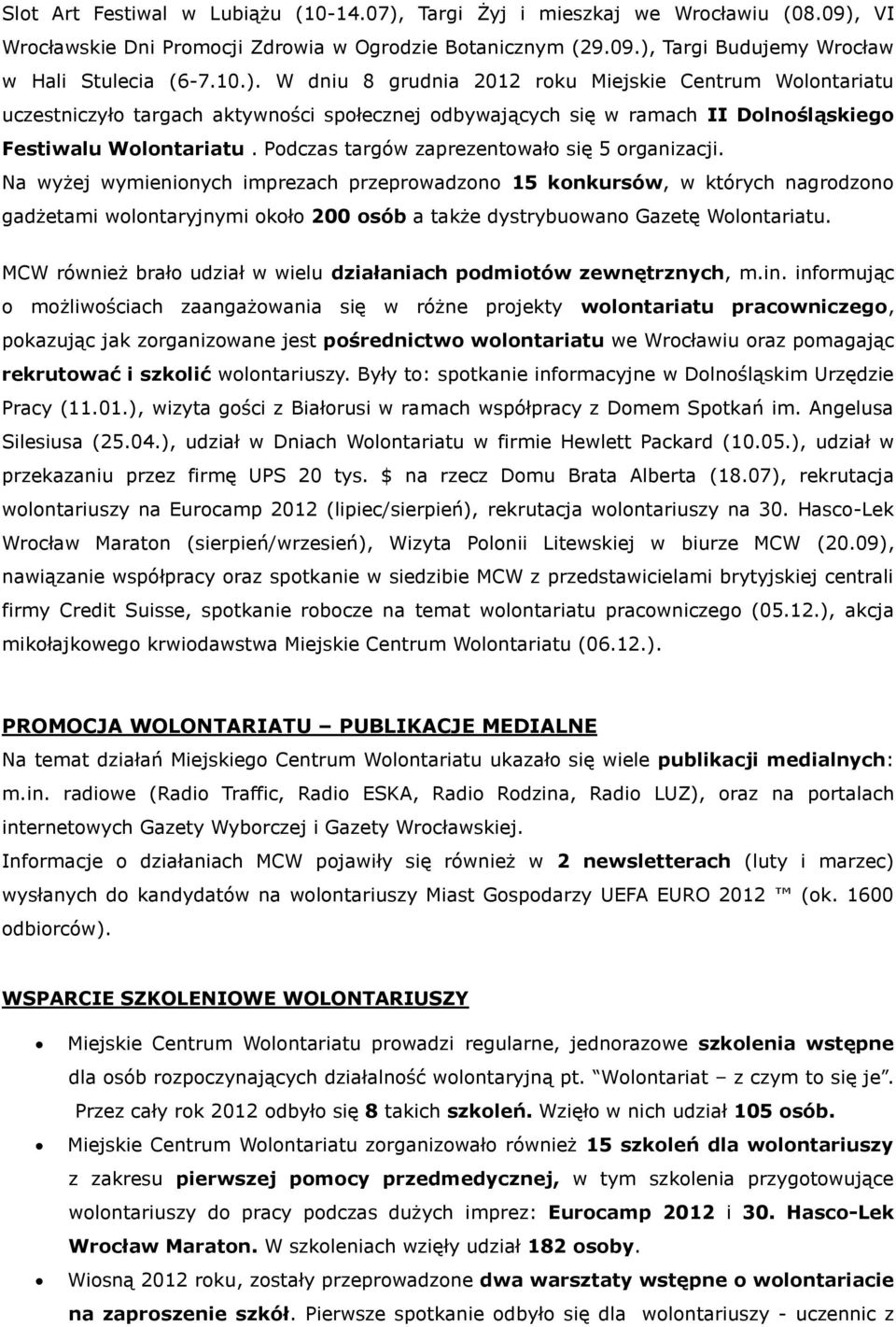 VI Wrocławskie Dni Promocji Zdrowia w Ogrodzie Botanicznym (29.09.),