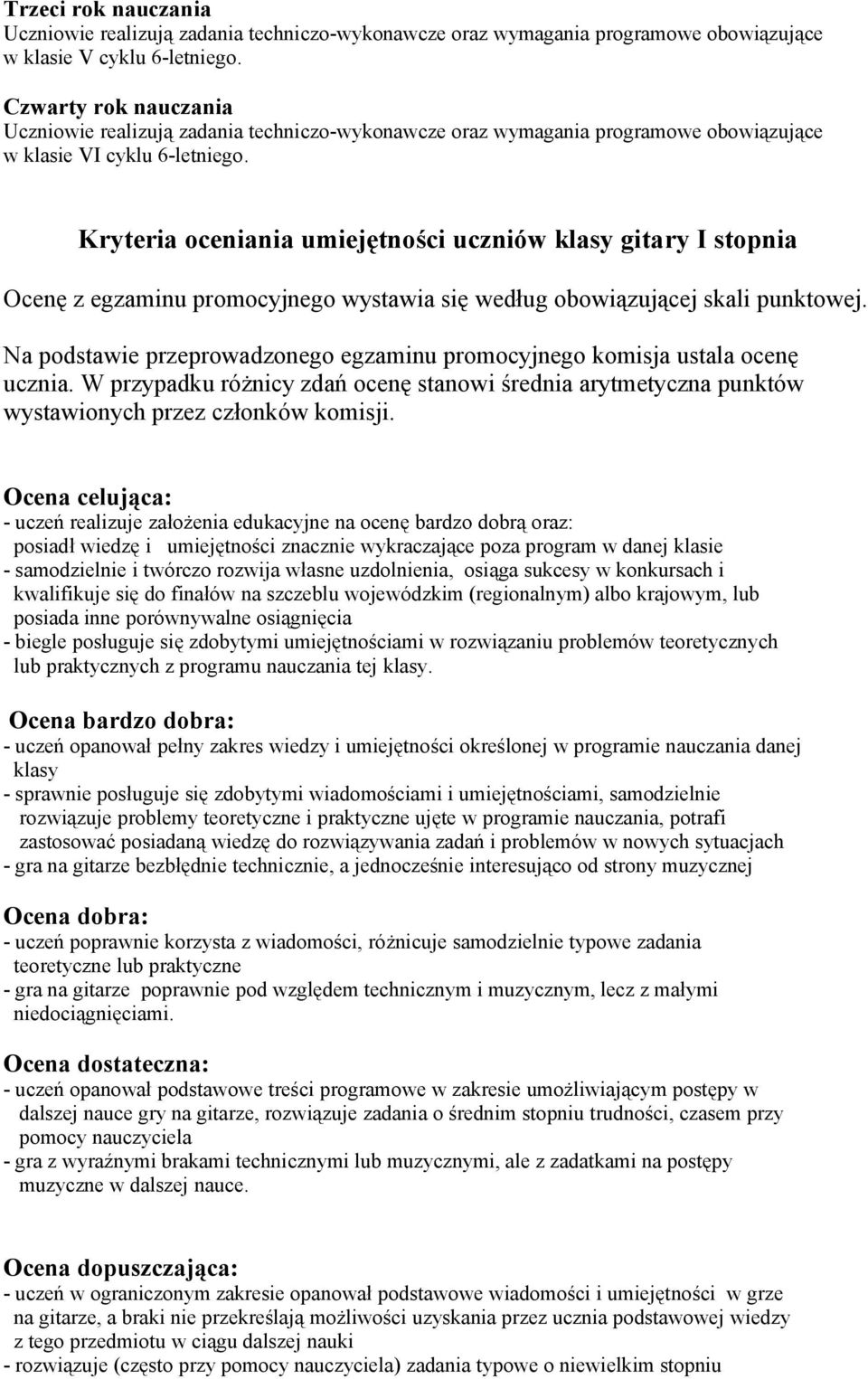 Na podstawie przeprowadzonego egzaminu promocyjnego komisja ustala ocenę ucznia. W przypadku różnicy zdań ocenę stanowi średnia arytmetyczna punktów wystawionych przez członków komisji.