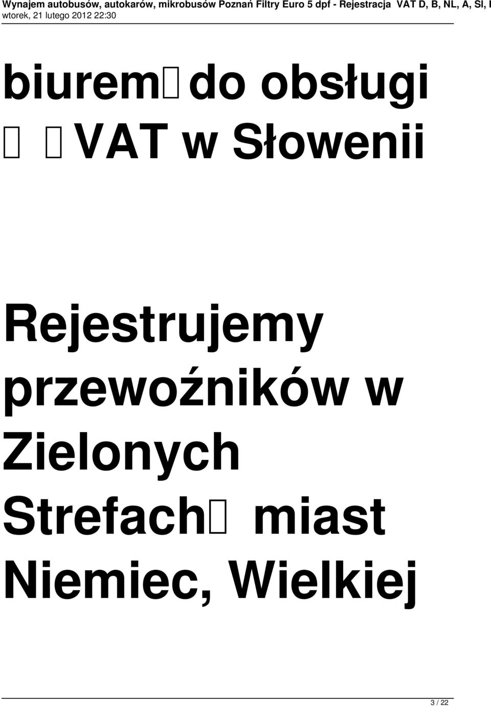 przewoźników w Zielonych
