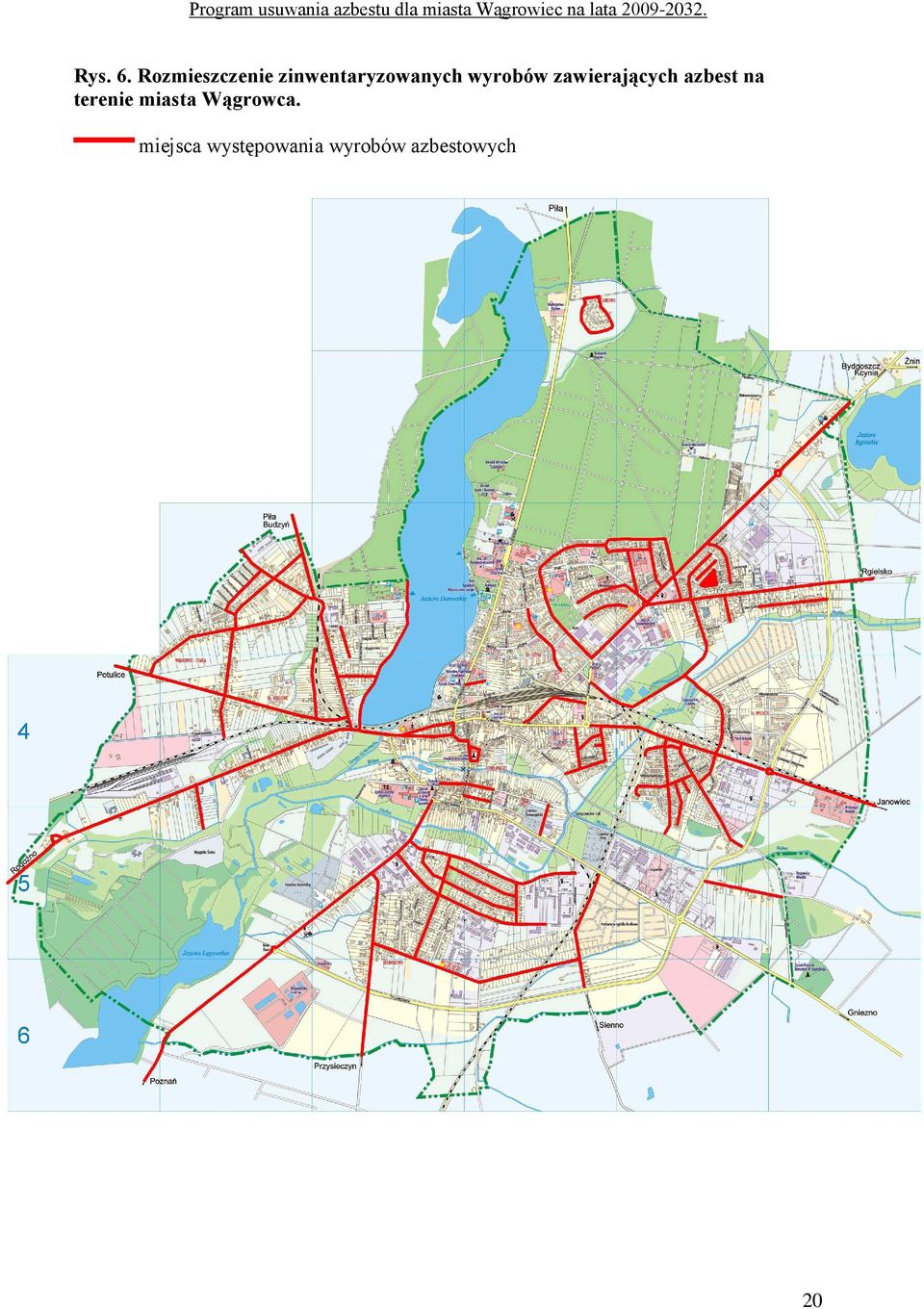 Rozmieszczenie zinwentaryzowanych wyrobów