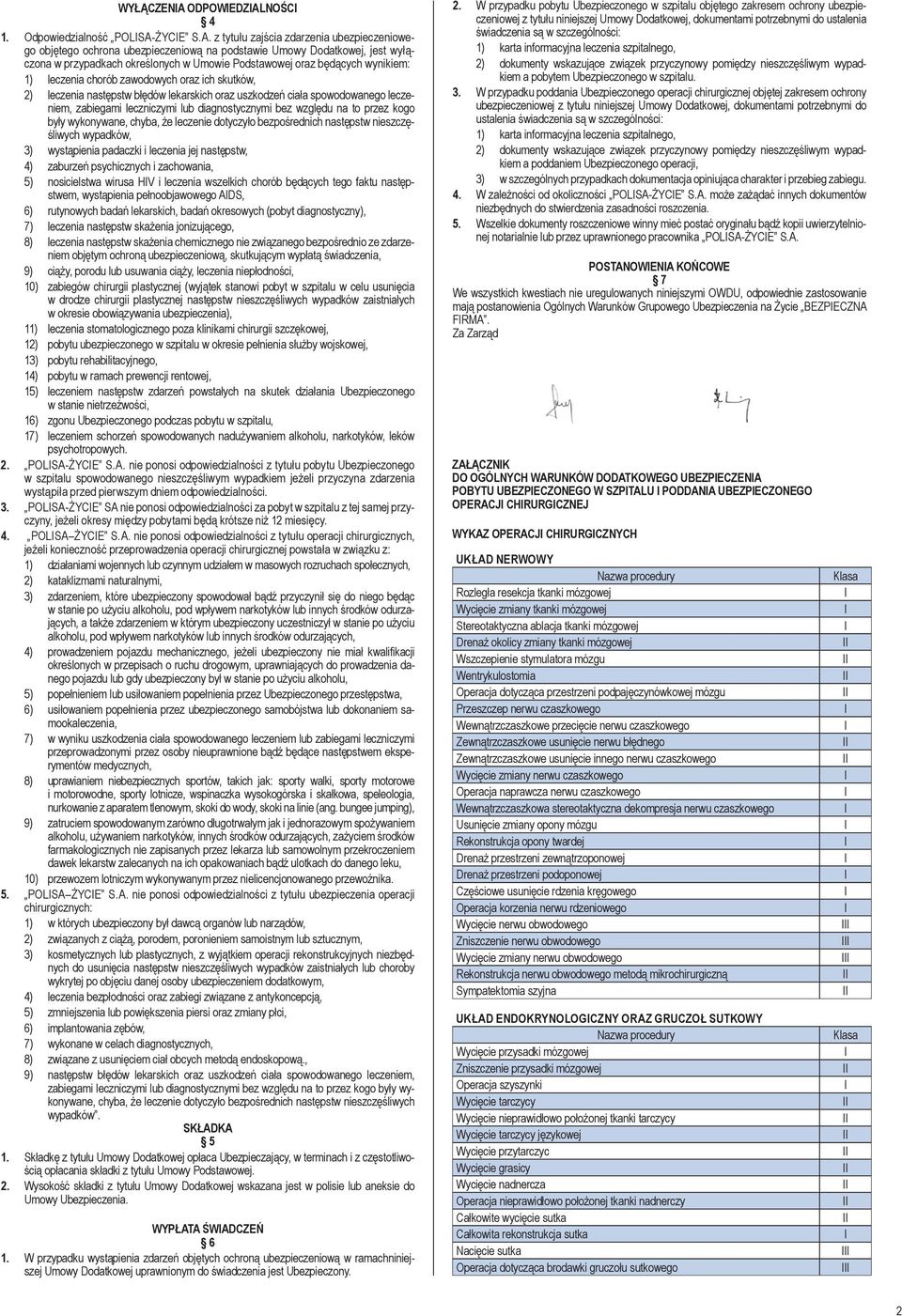 NOŚC 4 1. Odpowiedzialność POLSA-
