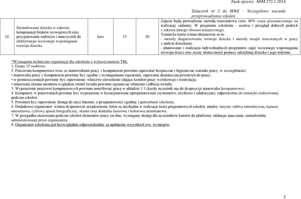 : - metody diagnozowania rozwoju dziecka i metody terapii stosowanych w pracy z małym dzieckiem; - planowanie i realizacja indywidualnych programów zajęć wczesnego wspomagania rozwoju dzieci oraz