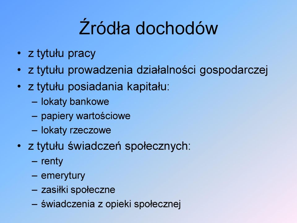 bankowe papiery wartościowe lokaty rzeczowe z tytułu świadczeń