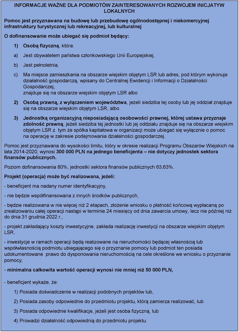 miejsce zamieszkania na obszarze wiejskim objętym LSR lub adres, pod którym wykonuje działalność gospodarczą, wpisany do Centralnej Ewidencji i Informacji o Działalności Gospodarczej, znajduje się na