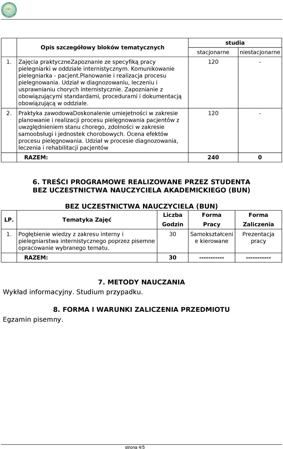 Zapoznianie z obowiązującymi standardami, procedurami i dokumentacją obowiązującą w oddziale. 2.