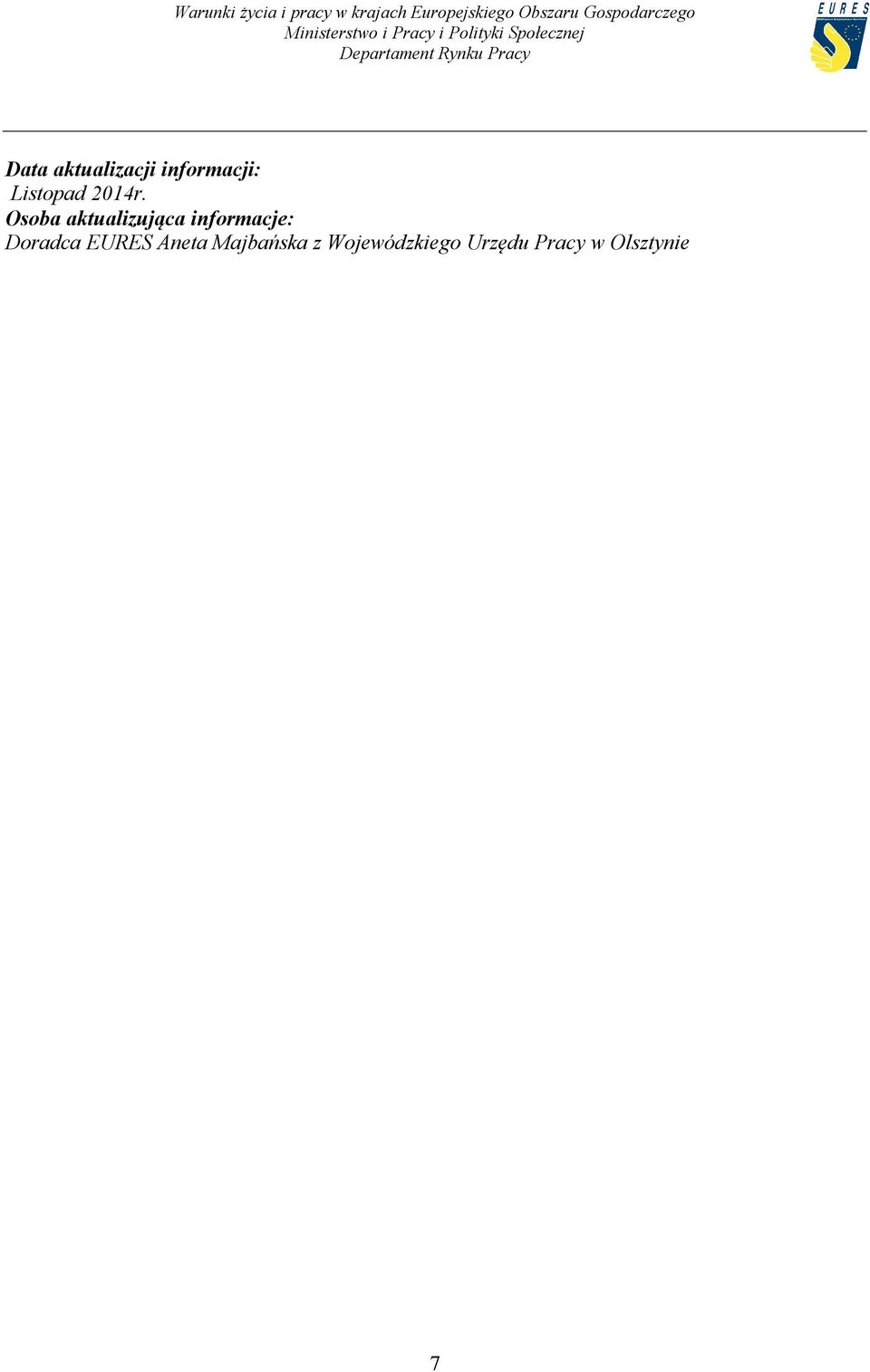 Osoba aktualizująca informacje: