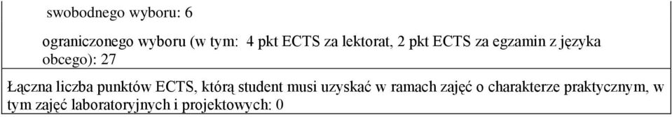 którą student musi uzyskać w ramach zajęć o