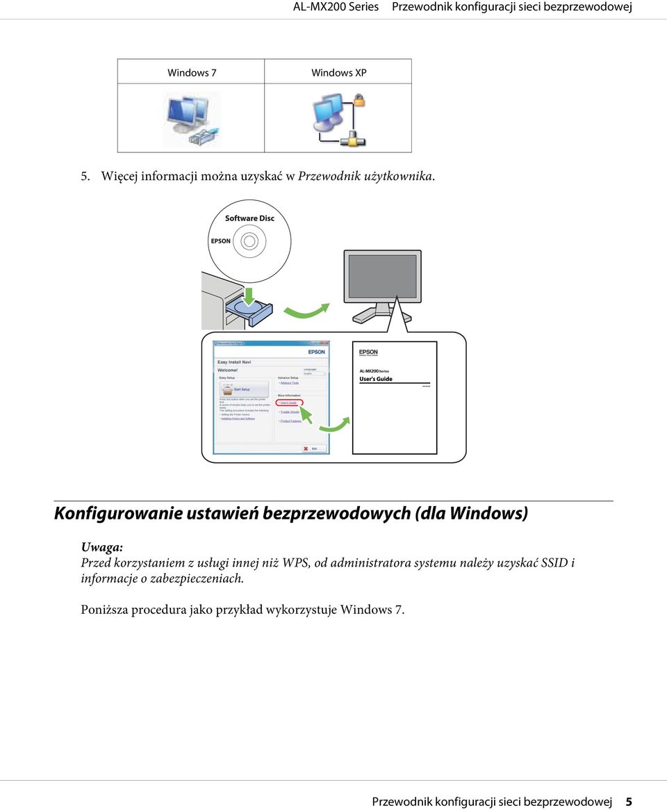 z usługi innej niż WPS, od administratora systemu należy uzyskać SSID i