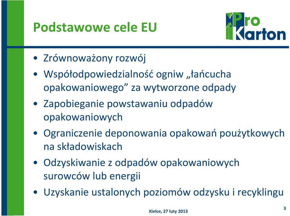 Ograniczenie deponowania opakowań poużytkowych na składowiskach Odzyskiwanie z