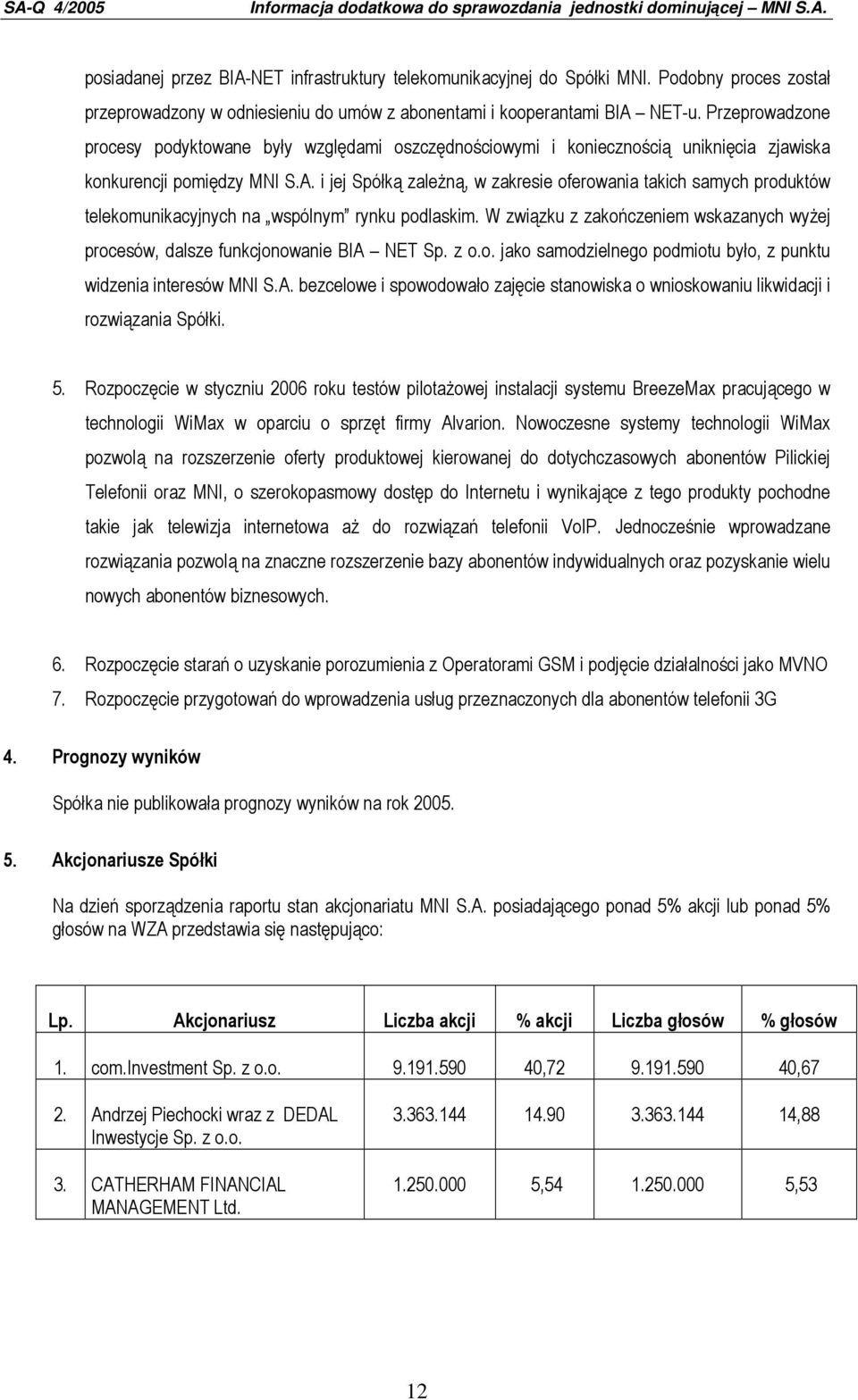 i jej Spółką zaleŝną, w zakresie oferowania takich samych produktów telekomunikacyjnych na wspólnym rynku podlaskim.