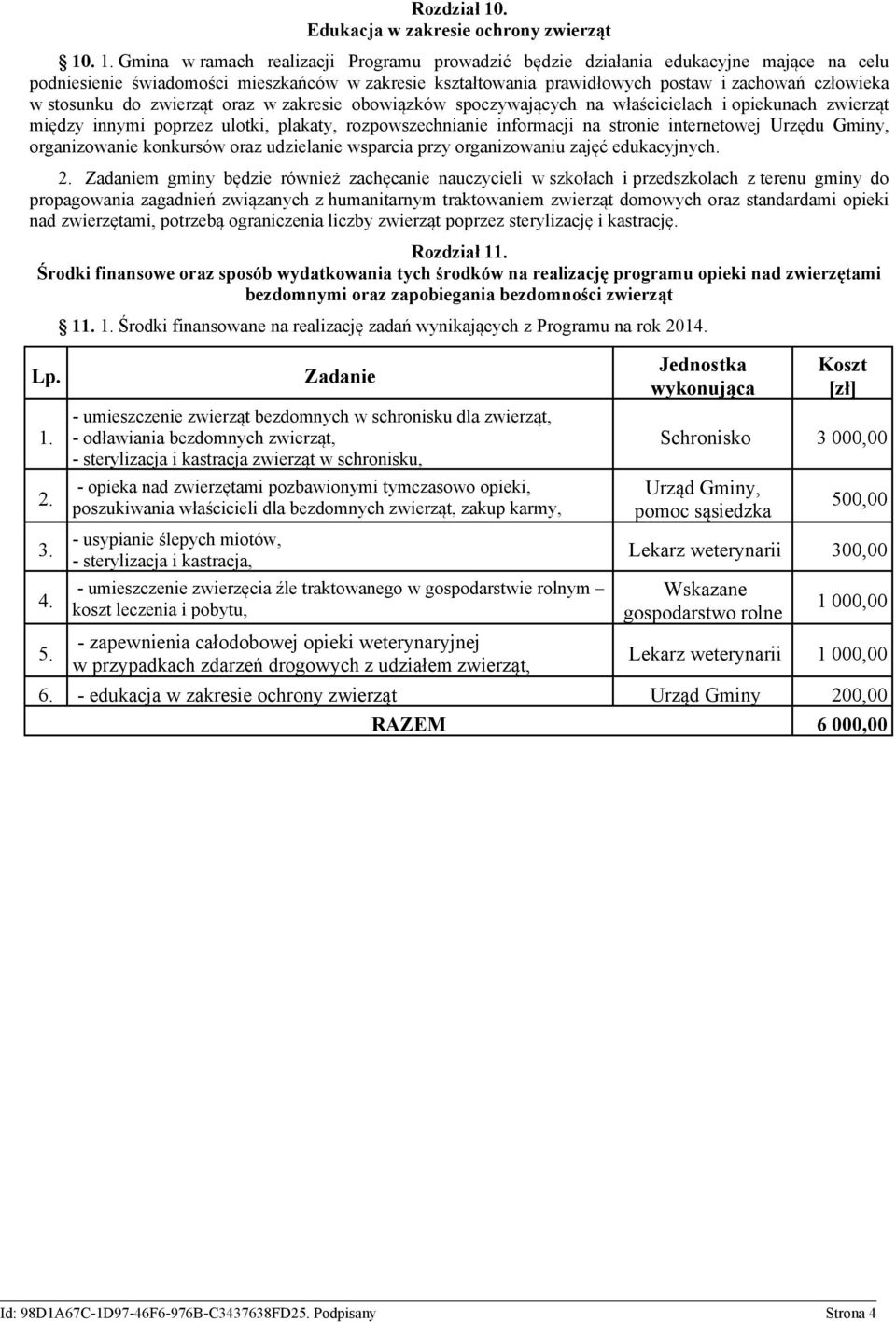 . 1. Gmina w ramach realizacji Programu prowadzić będzie działania edukacyjne mające na celu podniesienie świadomości mieszkańców w zakresie kształtowania prawidłowych postaw i zachowań człowieka w