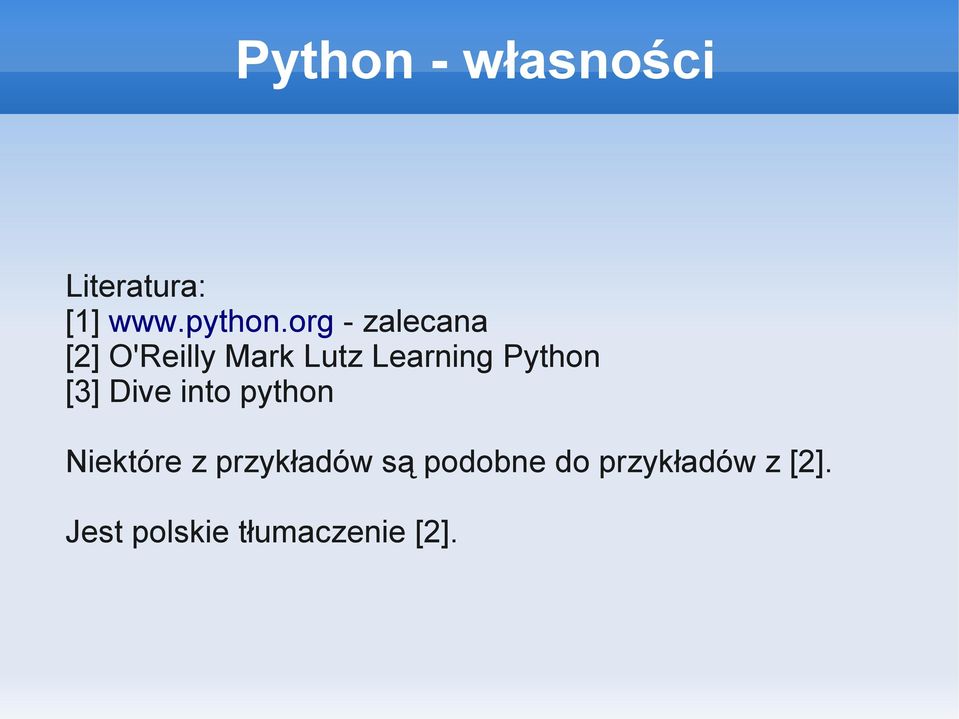 Python [3] Dive into python Niektóre z przykładów