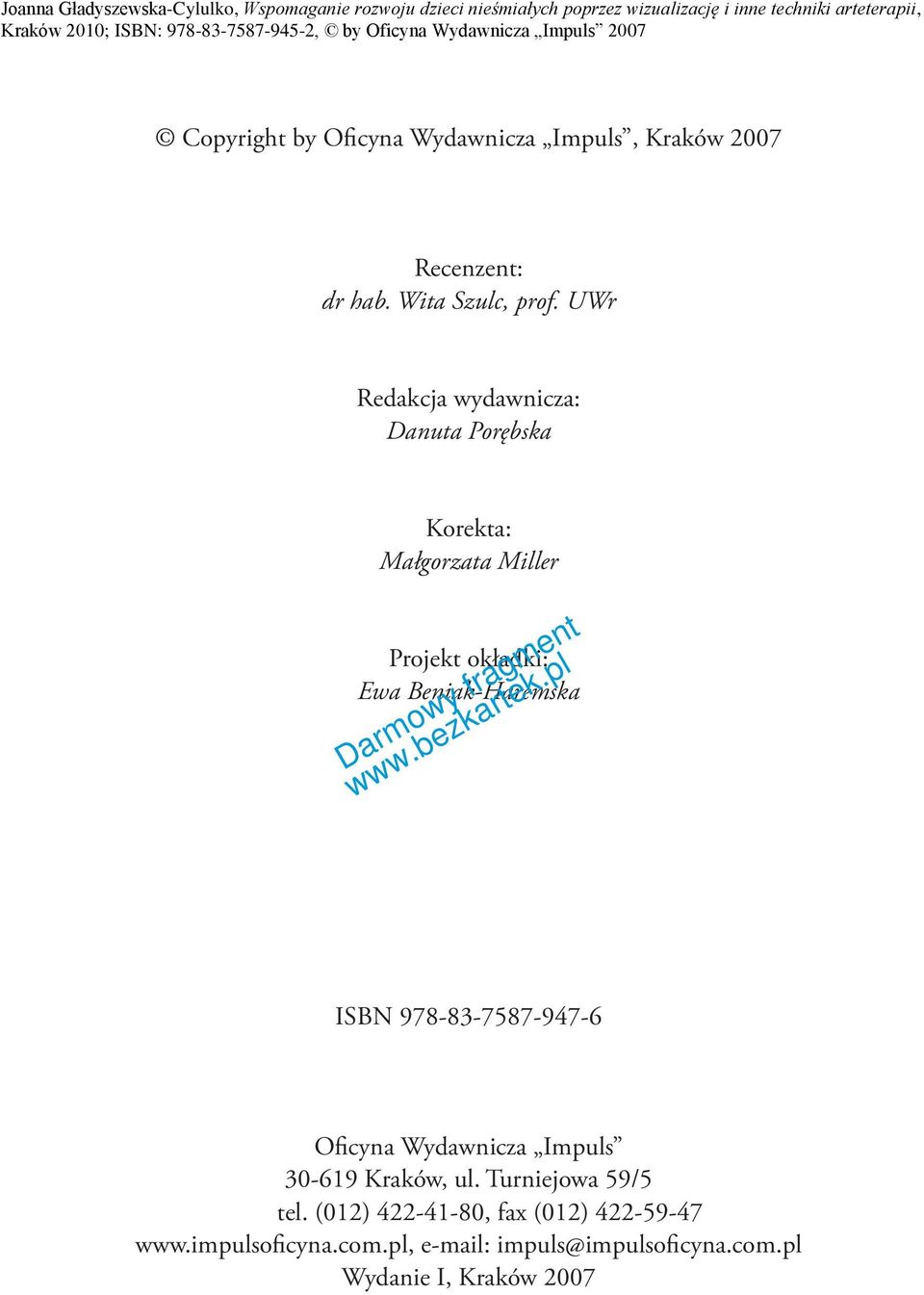 Beniak-Haremska ISBN 978-83-7587-947-6 Oficyna Wydawnicza Impuls 30-619 Kraków, ul.
