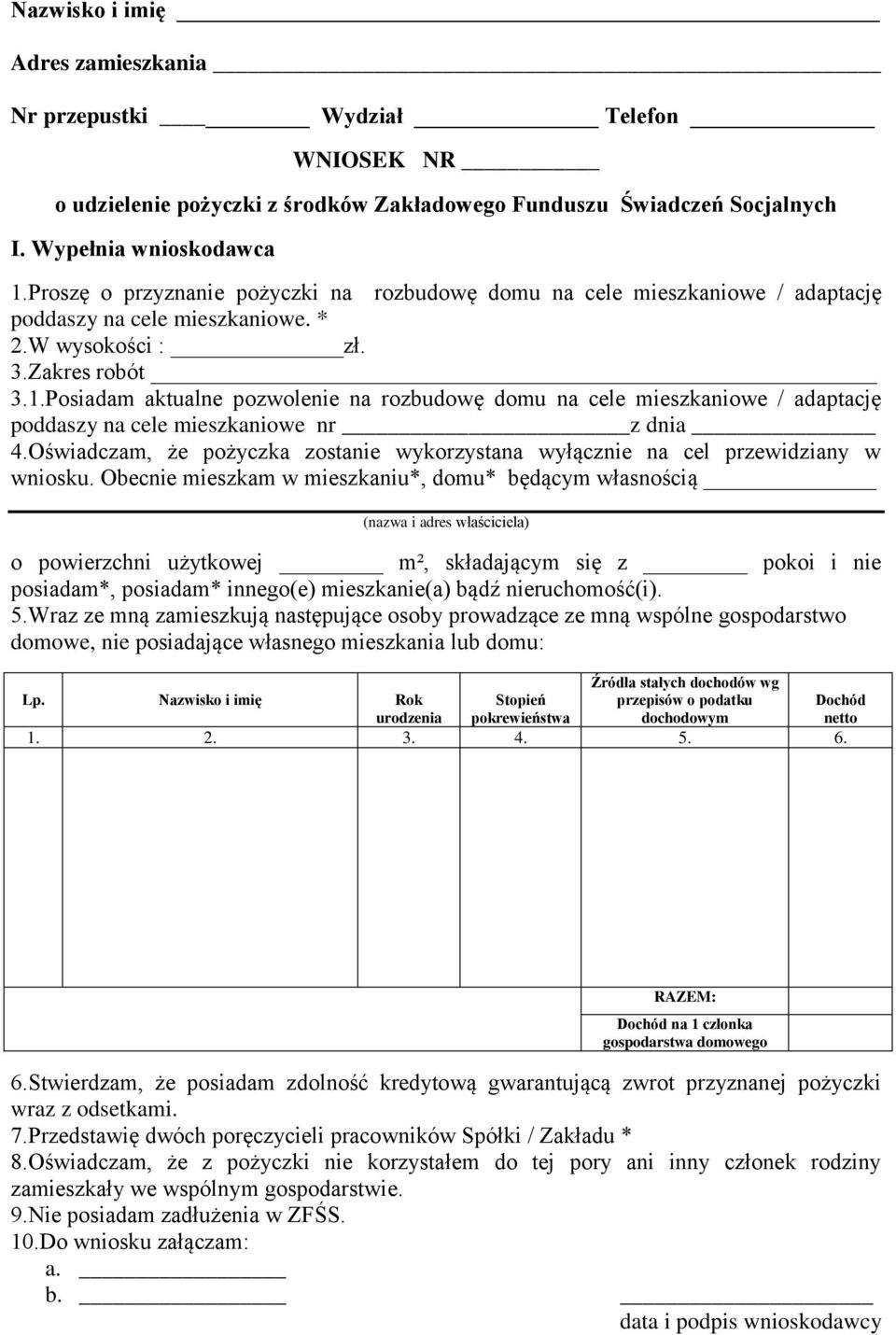 Posiadam aktualne pozwolenie na rozbudowę domu na cele mieszkaniowe / adaptację poddaszy na cele mieszkaniowe nr z dnia 4.