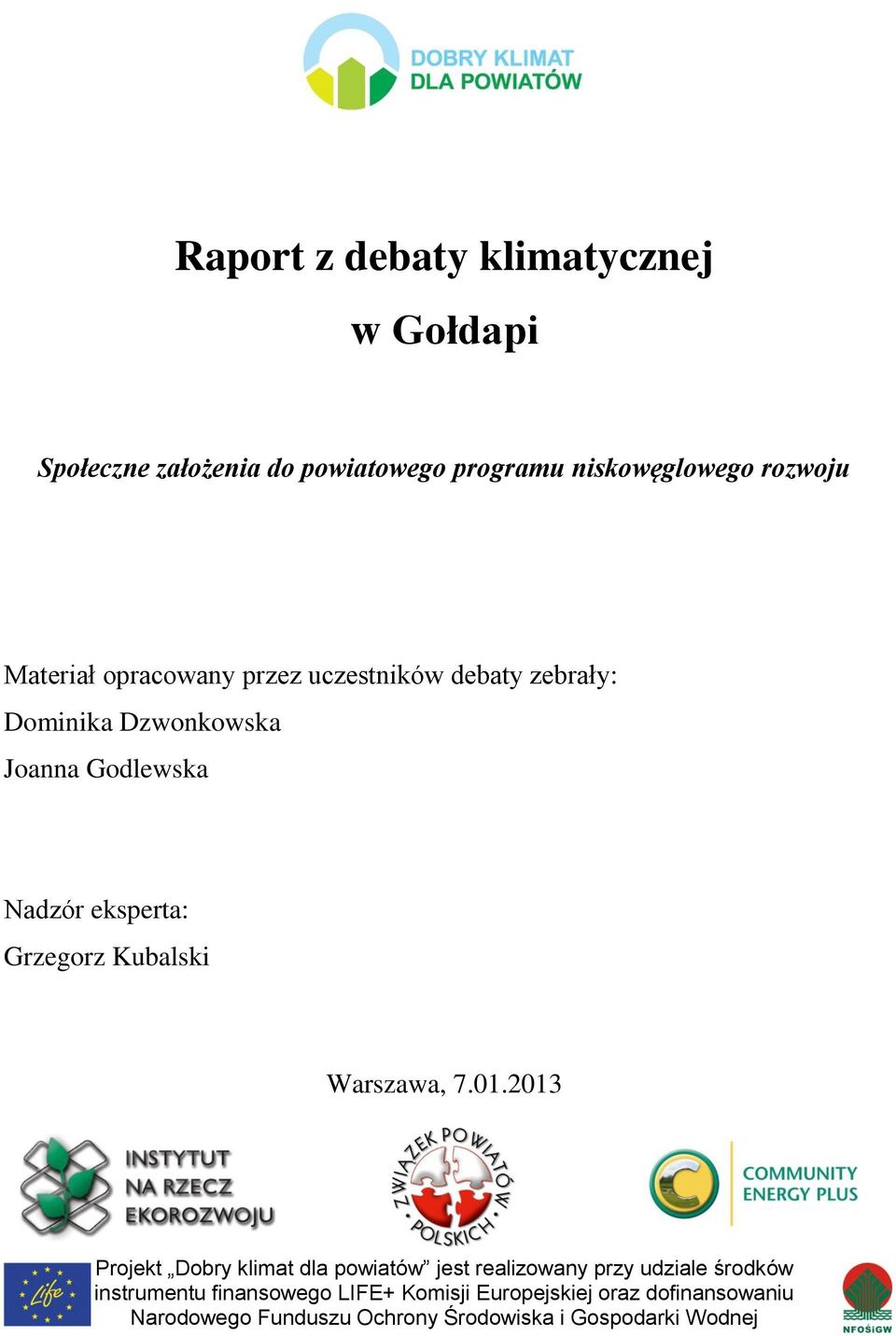 Grzegorz Kubalski Warszawa, 7.01.