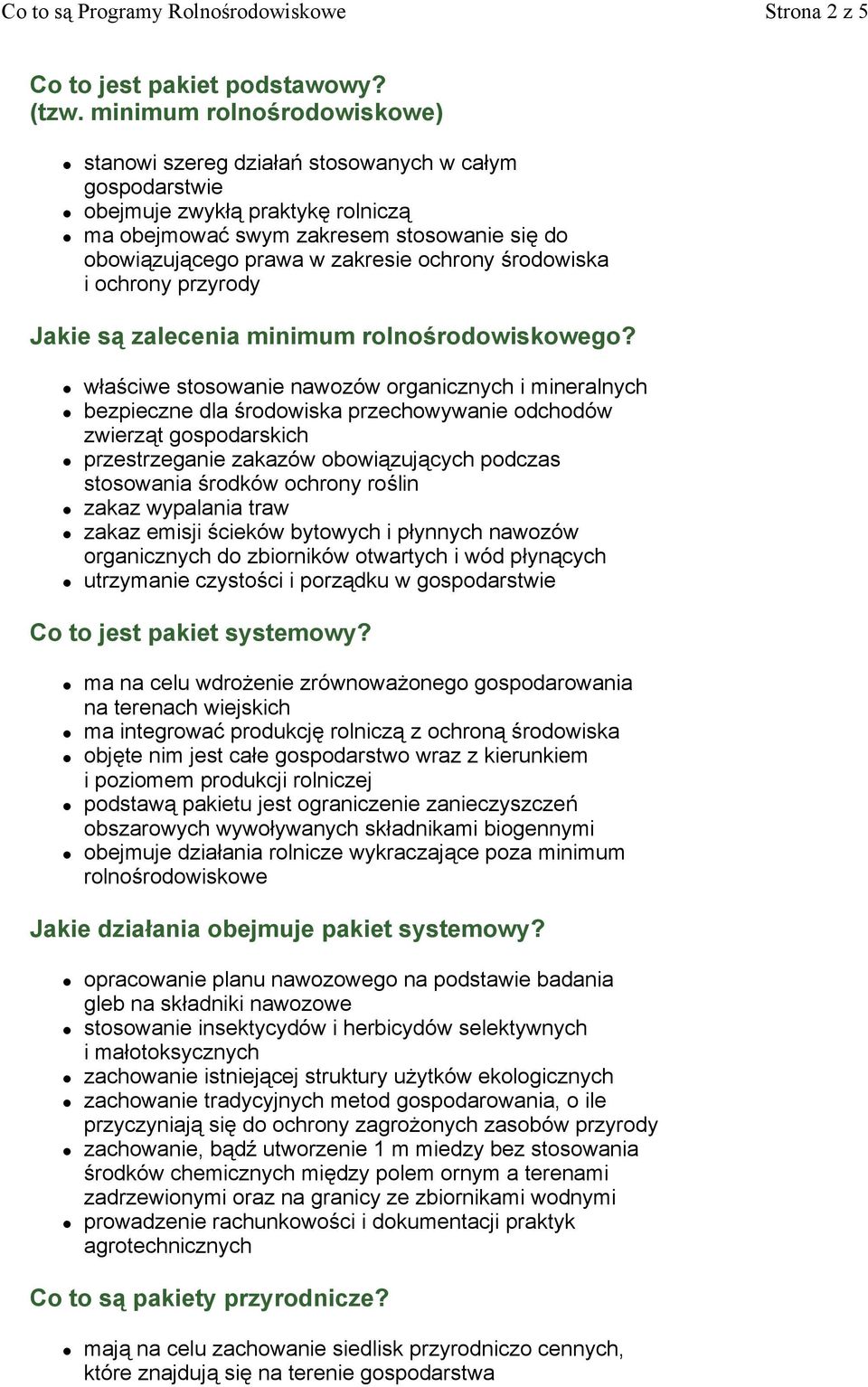 ochrony środowiska i ochrony przyrody Jakie są zalecenia minimum rolnośrodowiskowego?