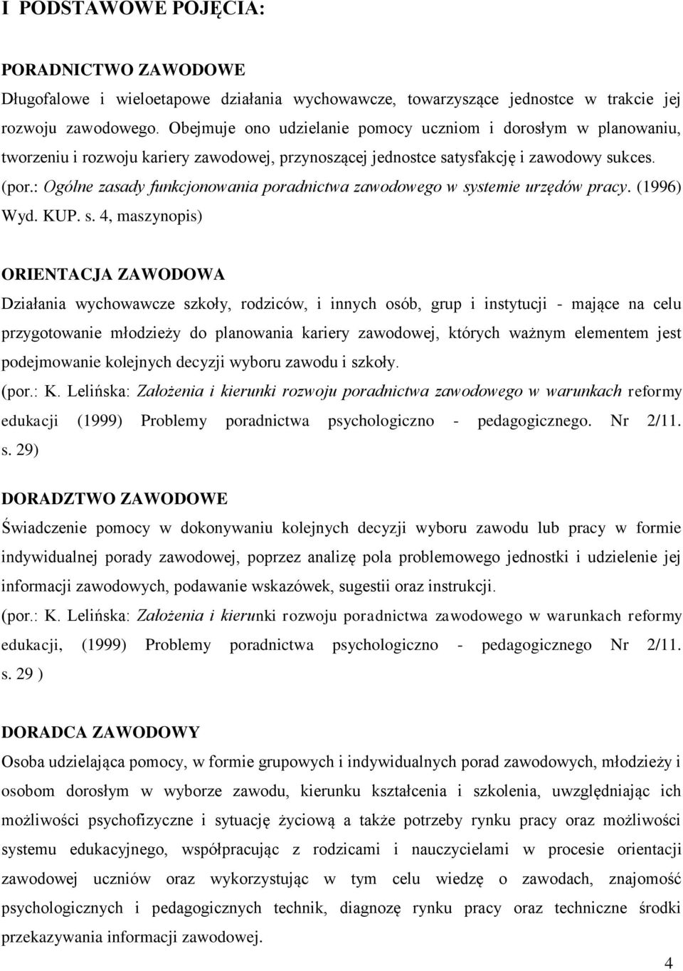: Ogólne zasady funkcjonowania poradnictwa zawodowego w sy