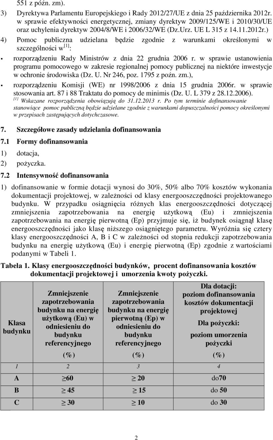 ) 4) Pomoc publiczna udzielana będzie zgodnie z warunkami określonymi w szczególności w [1] : rozporządzeniu Rady Ministrów z dnia 22 grudnia 2006 r.