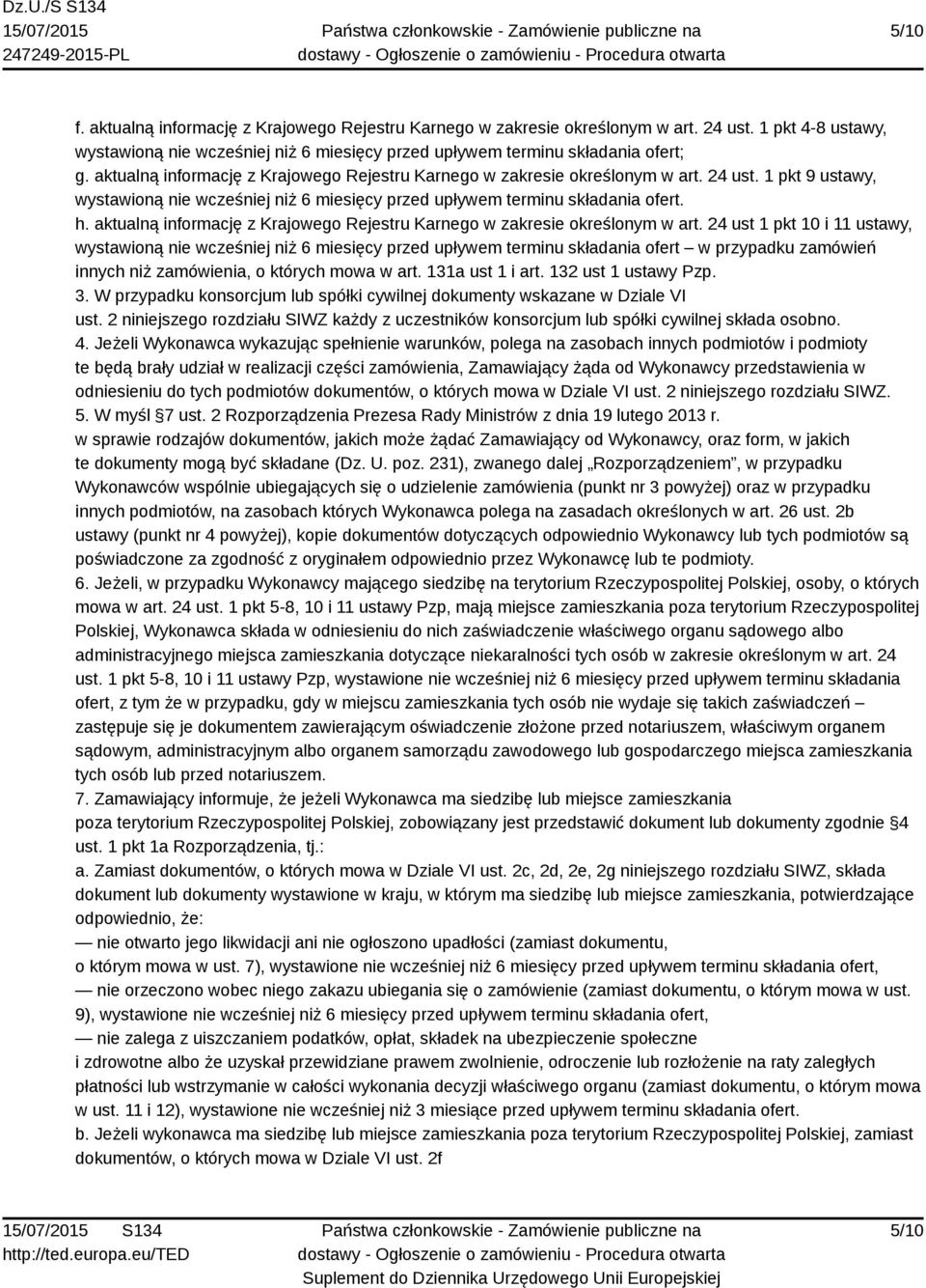 aktualną informację z Krajowego Rejestru Karnego w zakresie określonym w art.