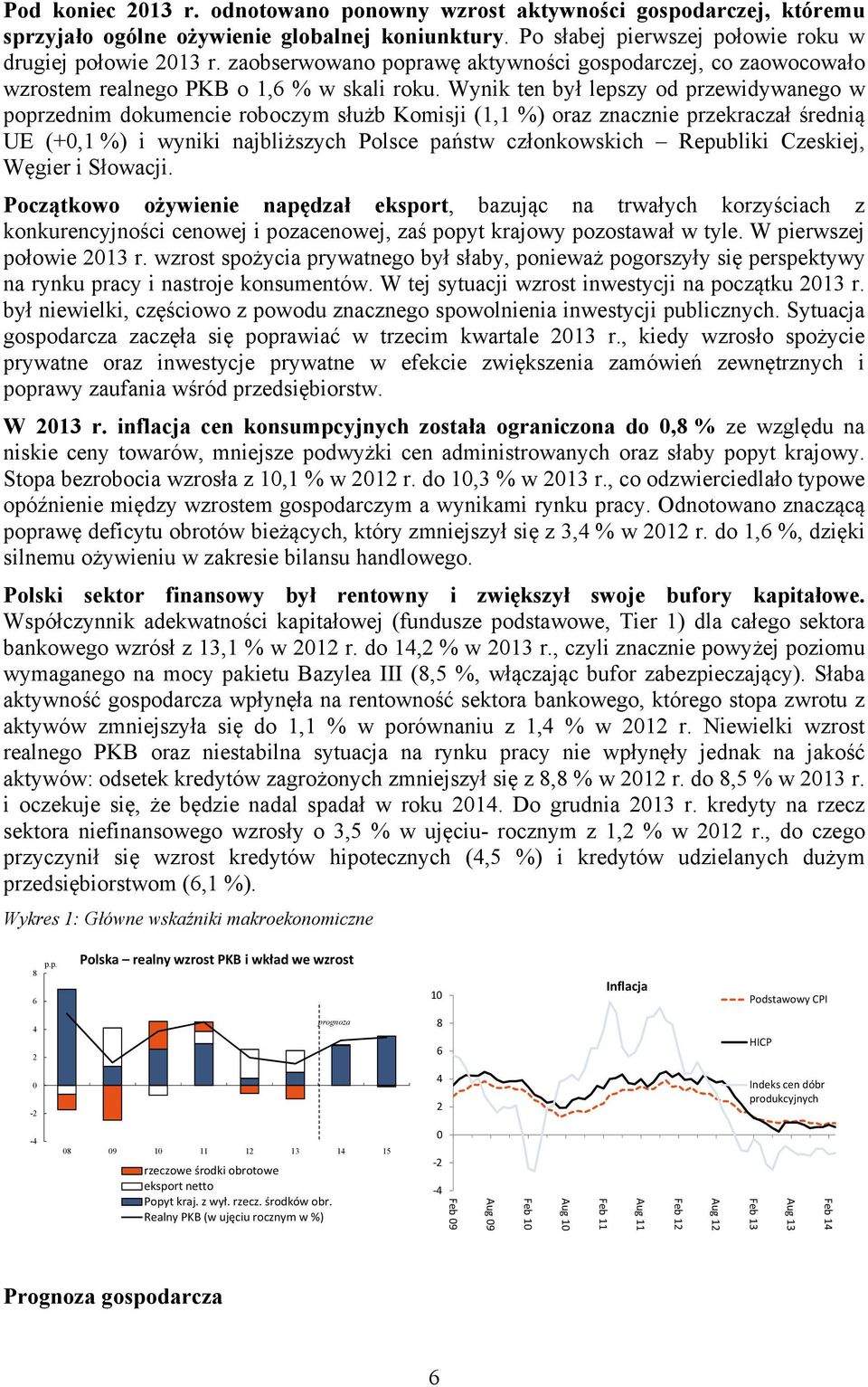 Wynik ten był lepszy od przewidywanego w poprzednim dokumencie roboczym służb Komisji (1,1 %) oraz znacznie przekraczał średnią UE (+0,1 %) i wyniki najbliższych Polsce państw członkowskich Republiki