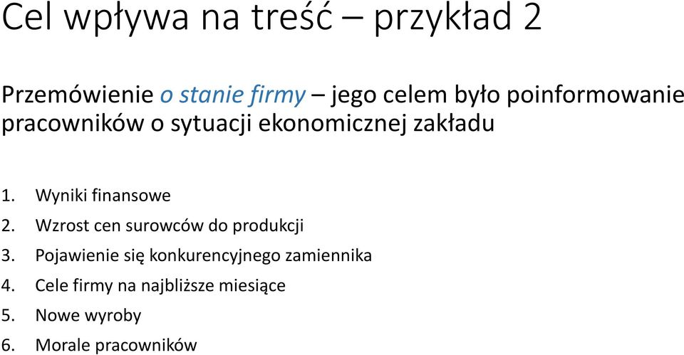 Wyniki finansowe 2. Wzrost cen surowców do produkcji 3.