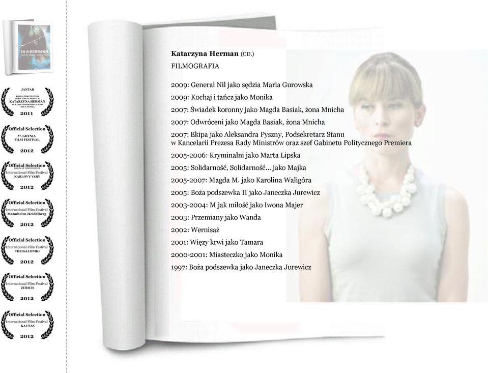 Basiak, żona Mnicha 2007: Ekipa jako Aleksandra Pyszny, Podsekretarz Stanu w Kancelarii Prezesa Rady Ministrów oraz szef Gabinetu Politycznego Premiera 2005-2006: Kryminalni