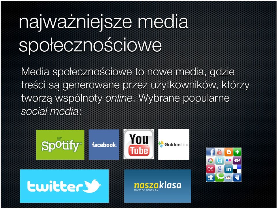 są generowane przez użytkowników, którzy