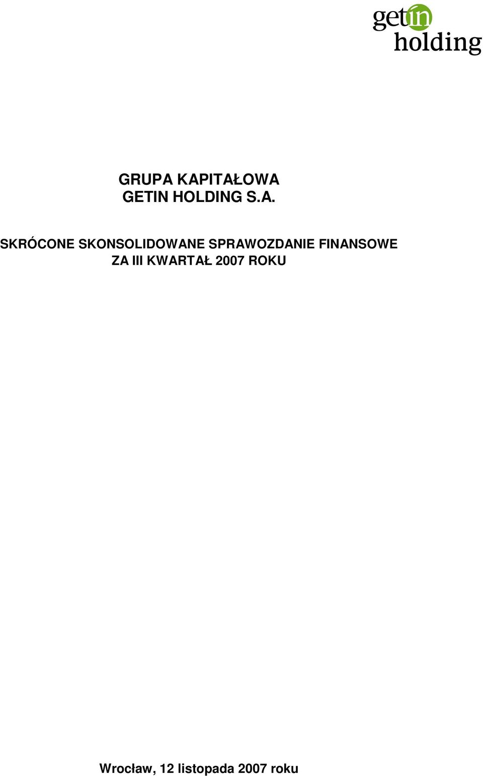 SKRÓCONE SKONSOLIDOWANE