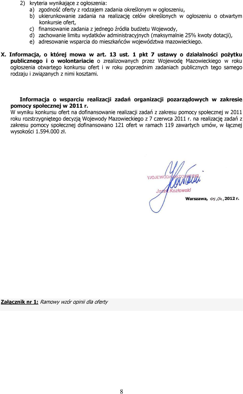mazowieckiego. X. Informacja, o której mowa w art. 13 ust.