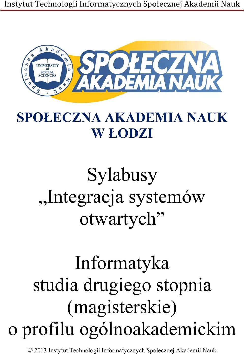 otwartych Informatyka studia drugiego stopnia (magisterskie) o