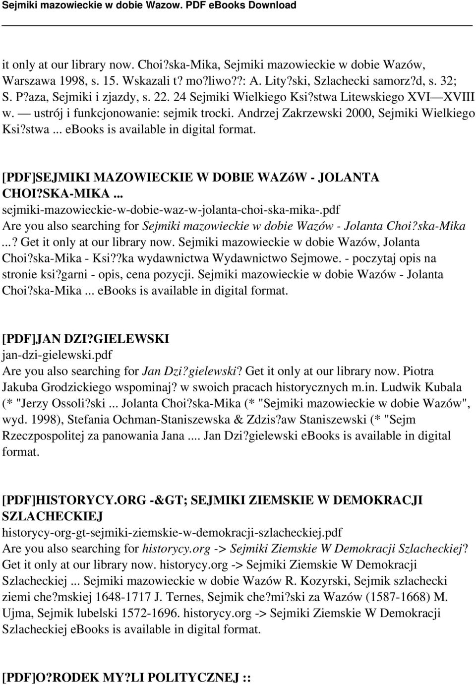 [PDF]SEJMIKI MAZOWIECKIE W DOBIE WAZóW - JOLANTA CHOI?SKA-MIKA... sejmiki-mazowieckie-w-dobie-waz-w-jolanta-choi-ska-mika-.